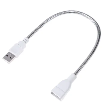 Удлинитель USB от мужчины к женщине, кабель-адаптер для светодиодной подсветки, Металлическая гибкая трубка