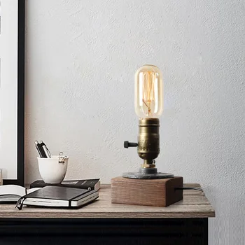 Ретро светодиодная настольная лампа Винтажный Креативный ночник в стиле Лофт, рабочий стол, прикроватная тумбочка, лампа Эдисона, лампа для домашнего декора в гостиной