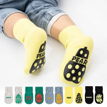 Нескользящие хлопковые носки для девочек и малышей, аксессуар для одежды для мальчиков 0-3 лет, детские носки для ног, носки для новорожденных, силиконовые
