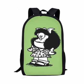 2023 Ho tCartoon Mafalda 3D Шаблон Печати Школьный Рюкзак Для Детей Мультфильм Студенческий Прочный Школьный Рюкзак Унисекс Bookpack DIY