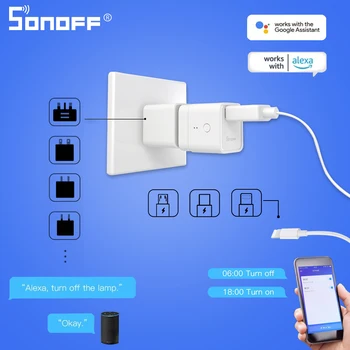 Itead SONOFF Micro 5V Беспроводной USB Смарт-Адаптер Питания Переключатель Wifi eWeLink Голосовой Пульт Дистанционного Управления Поддержка Синхронизации Google Home Alexa