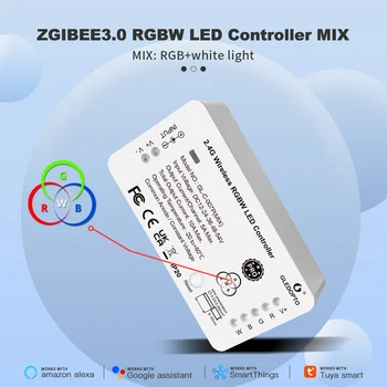 Smart ZigBee 3.0 LED Strip Controller RGBW Pro Цветная Смесь Белого Света Домашняя Alexa Tuya Smart SmartThings App Голосовое Управление